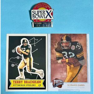 Super Bowl X  1976 STEELERS 21 vs COWBOYS 17, 1994 Comm.pin + Free cards Franco!